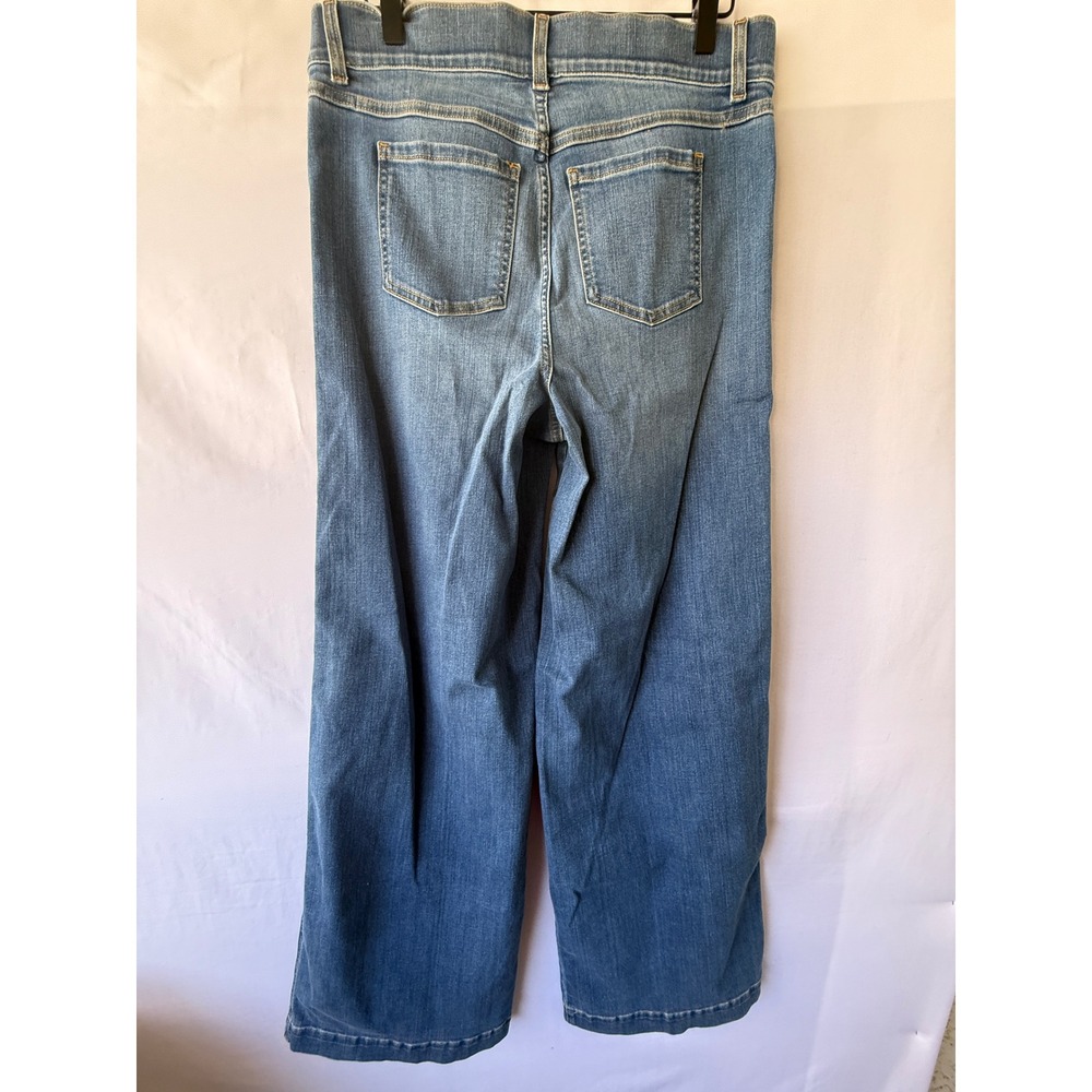 Spanx Seamed Front Wide Leg Jeans Vintage Indigo Tall Large Pull On Denim NWT - Picture 8 of 8